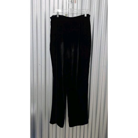 Vintage Ann Taylor Velvet Suit 14 Blazer Pants Black Classic Polished Silk Blend - Picture 10 of 14
